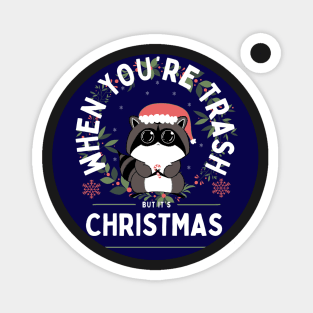 Trash Panda Christmas Magnet