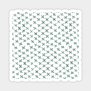 Watercolor x pattern - greyish green Magnet