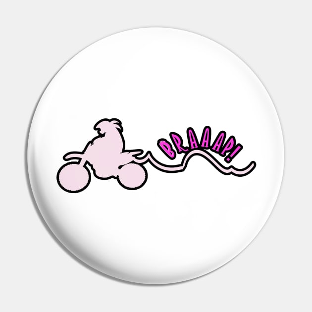 Pink Braaap!! Girl Dirt bike Motocross Eat my Dust Pin by FamilyCurios