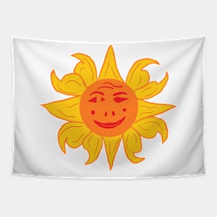 Smiling Spanish Sun, A cute, pretty, beautiful sun design. Tapestry