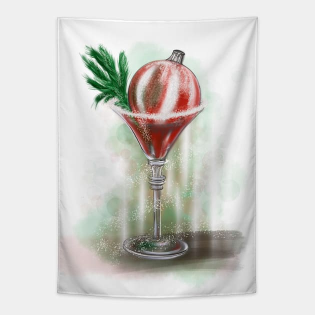 Christmas Martini Glass Tapestry by Svetlana Pelin