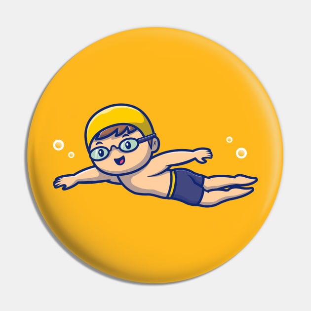 Cute People Swimming Pin by Catalyst Labs