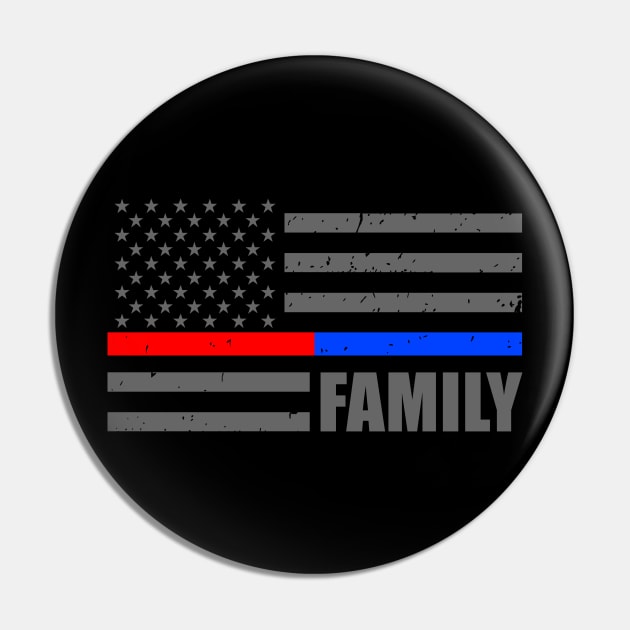 Thin Red Blue Line Flag - Police Officer - Firefighter Pin by bluelinemotivation