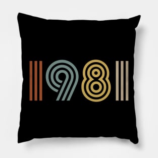 1981 Birth Year Retro Style Pillow