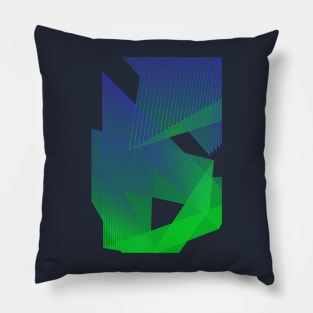 Blue green Geometric futuristic pattern Pillow