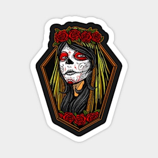 Dia de los muertos girl painted face Magnet