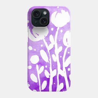 Whimsical watercolor flowers – purple Phone Case