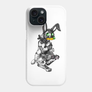 Bobtail BunnyCat: Salt & Pepper (Black) Phone Case