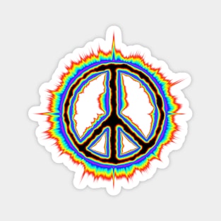 Psychedelic Peace sign Magnet