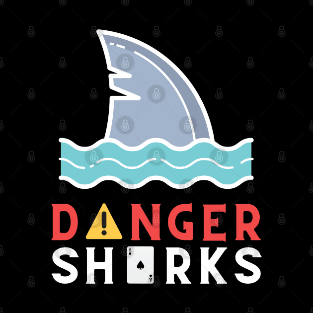 Poker Danger Sharks Fish by Elysian Alcove
