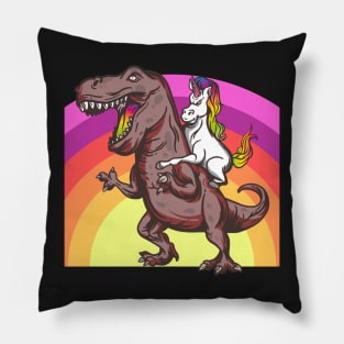 Unicorn and Dinosaur Pillow