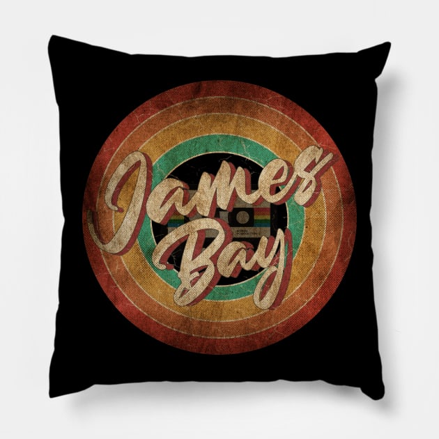 James Bay Vintage Circle Art Pillow by antongg