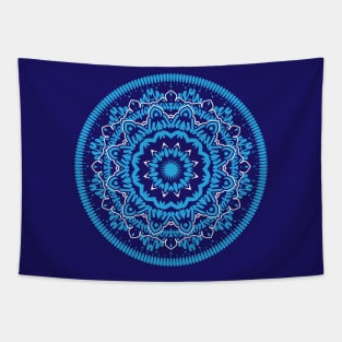 Flower Mandala Blue Tapestry