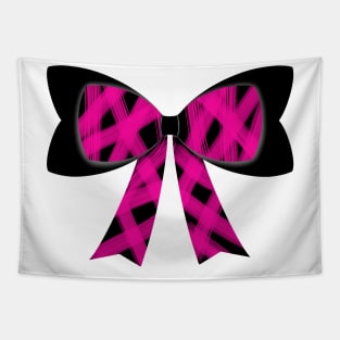 Bright pink streaks bow Tapestry