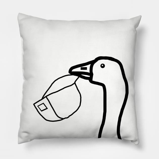 Portrait Gaming Goose Stealing Hat Outline Pillow by ellenhenryart