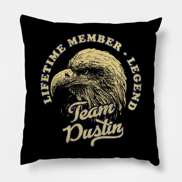 Dustin Name - Lifetime Member Legend - Eagle Pillow by Stacy Peters Art