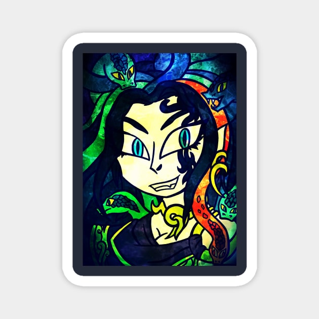Medusa, Goddess of Darkness Magnet by ScribbleSketchScoo