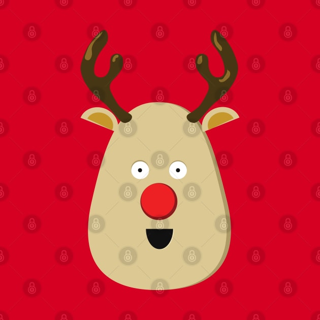 Cute Red Nose Reindeer Xmas by McNutt