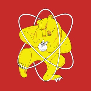 Bear Splitting Atom Zheleznogorsk Flag T-Shirt