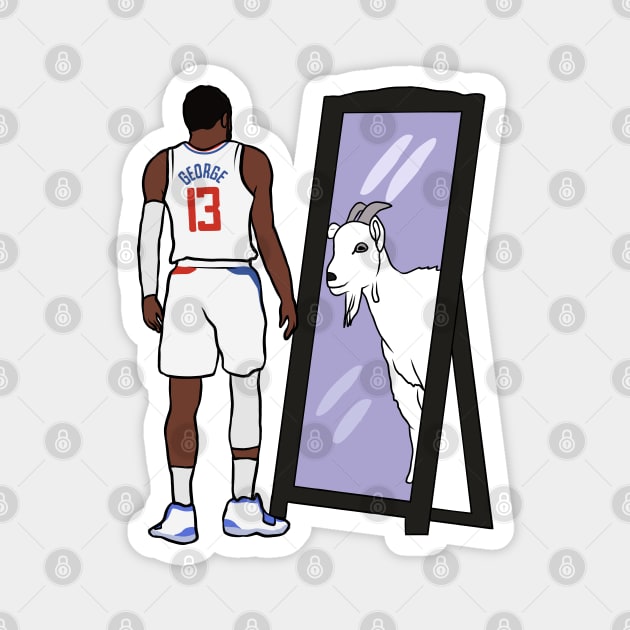 Paul George Mirror GOAT Magnet by rattraptees