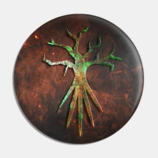 Green grungy symbol of war Pin