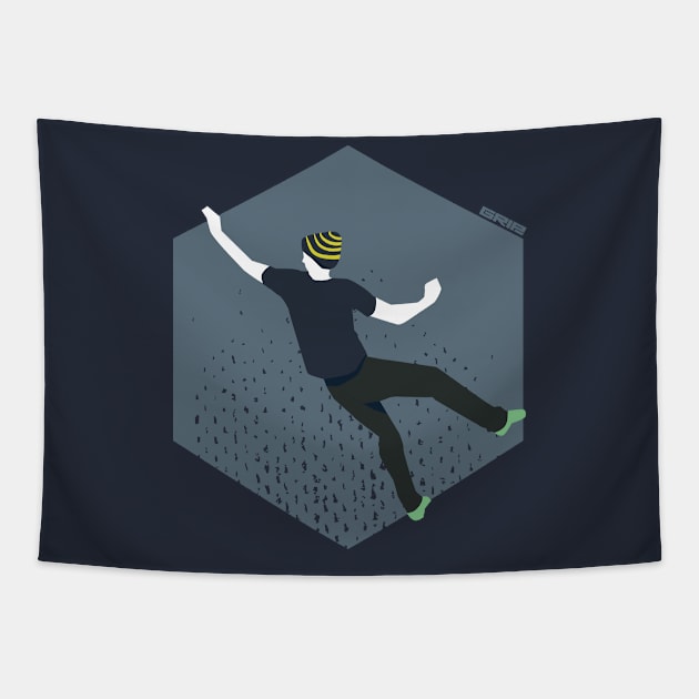 boulderman Tapestry by gripclimbing