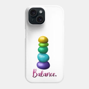 Balance. (Shiny Rainbow Stacked Rocks) Phone Case