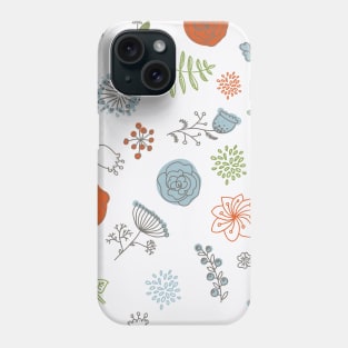 Elegance Seamless pattern with flowers, vector floral illustration in vintage style Phone Case