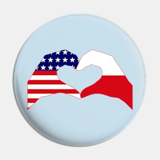 We Heart USA & Poland Patriot Flag Series Pin