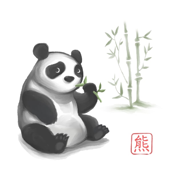 cute panda watercolor by walterorlandi