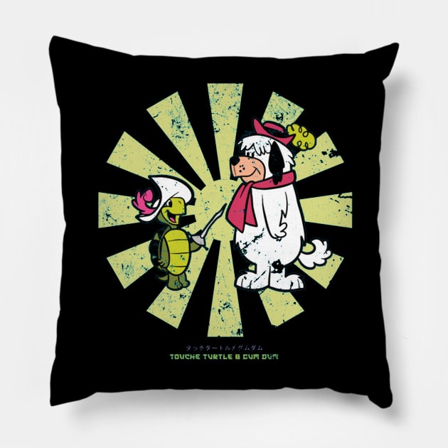 Touche Turtle And Dum Dum Retro Japanese Pillow by box2boxxi