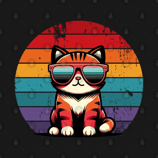 Retro Cat in Sunglasses Novelty Funny Cat by KsuAnn