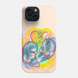 The watercolor rats (mouses) Phone Case