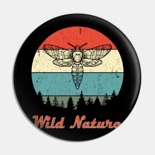 Wild Nature Moth Abstract Sunset Pin