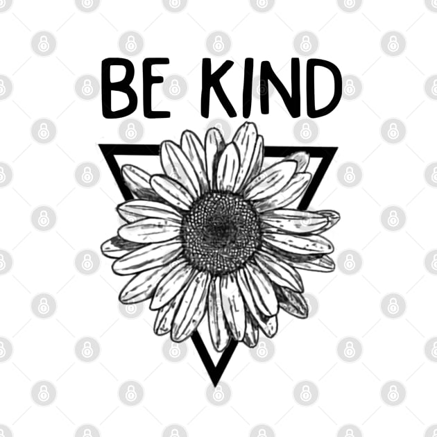 Be Kind Hippie Sunflower by Raul Caldwell