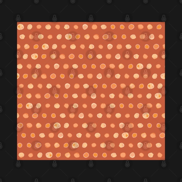 Watercolor dot to dot in orange and cream by FrancesPoff