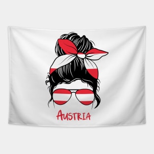 Austria girl, Proud Flag, Austria gift heritage, 	Austrian girlfriend Tapestry