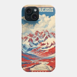 North Caucasus Russia Vintage Tourism Poster Phone Case