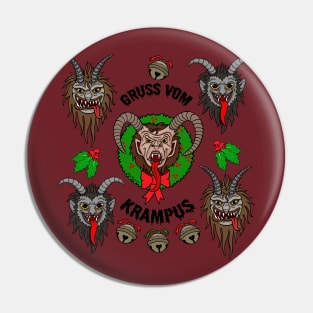 Krampus Collage Pin