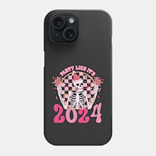 Party Like It's 2024 New Year Skeleton Phone Case