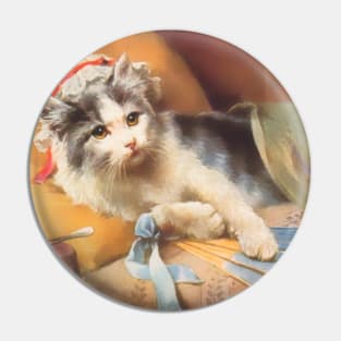 Vintage Cat Print Pin