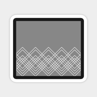 Geometric abstract - gray and white. Magnet