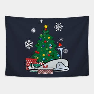 Moby Dick Around The Christmas Tree Tapestry