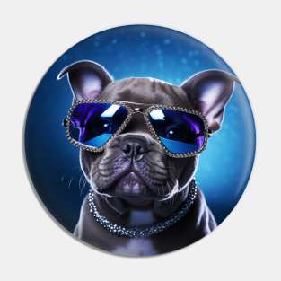 American Bully With Glasses Pin