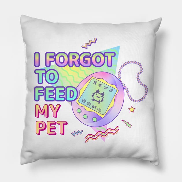Y2K Retro Tamagotchi Pet Graphic Pillow by thatsy2k