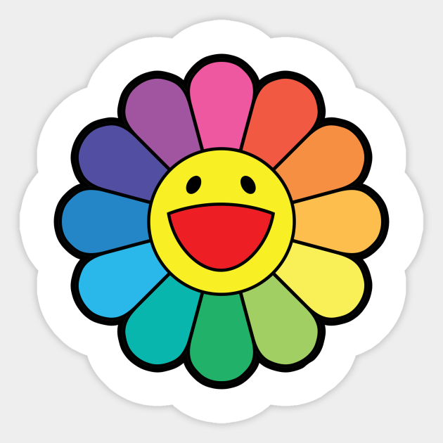 TAKASHI MURAKAMI FLOWER RAINBOW - Takashi Murakami Flower Rainbow - Sticker | TeePublic