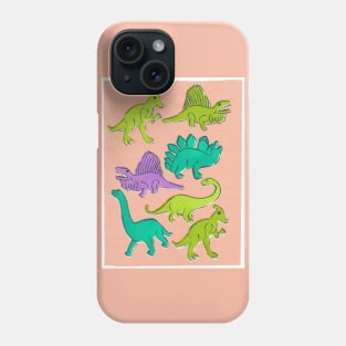 Retro Riso Dinos Phone Case