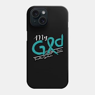 Tourettes Syndrome Awareness My God Is Stronger - In This Family No One Fights Alone Phone Case