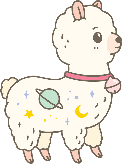 Galaxy Alpaca Kids T-Shirt by Noristudio