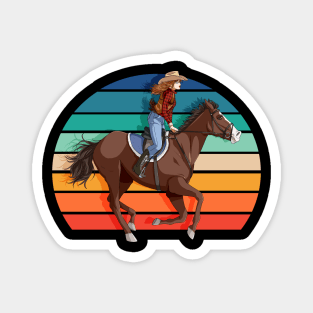 Horseback Riding Girl Horse Rider Magnet